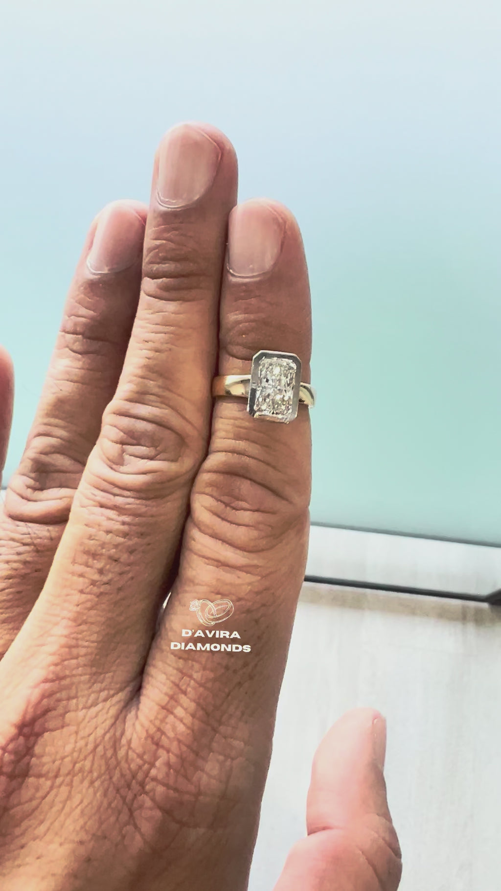 Radiant Cut Lab Diamond Bezel Set Solitaire Ring