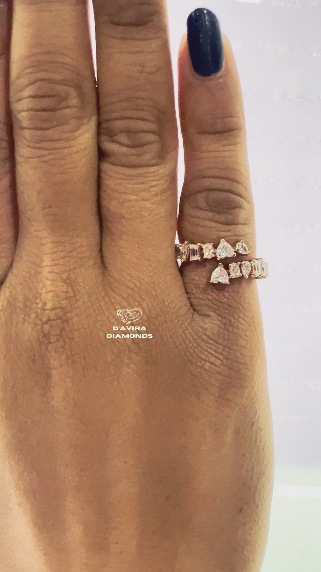 Multi Shape Lab Diamond Bypass Wedding Band