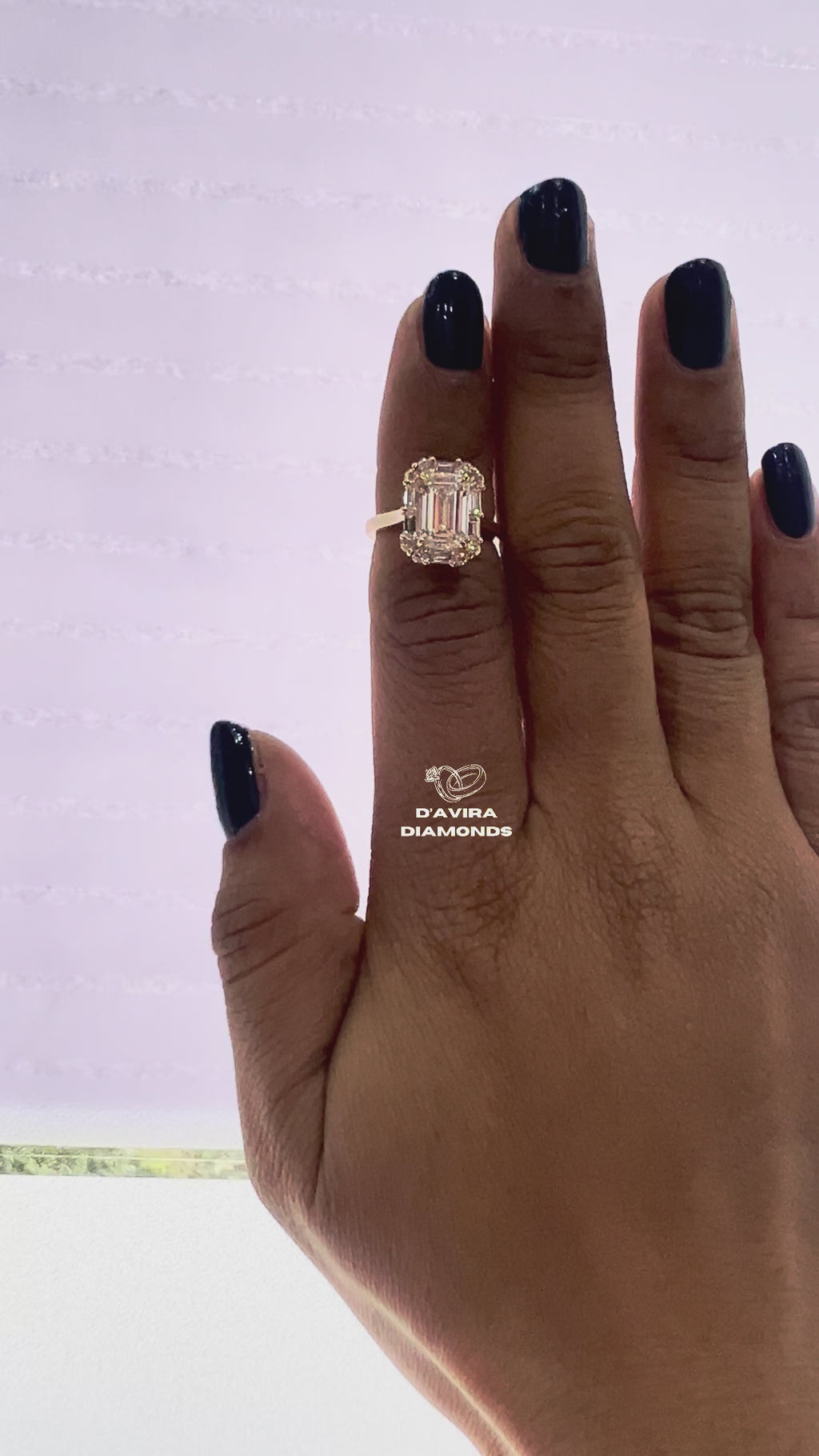 Hidden Halo Emerald Cut Lab Diamond Ring