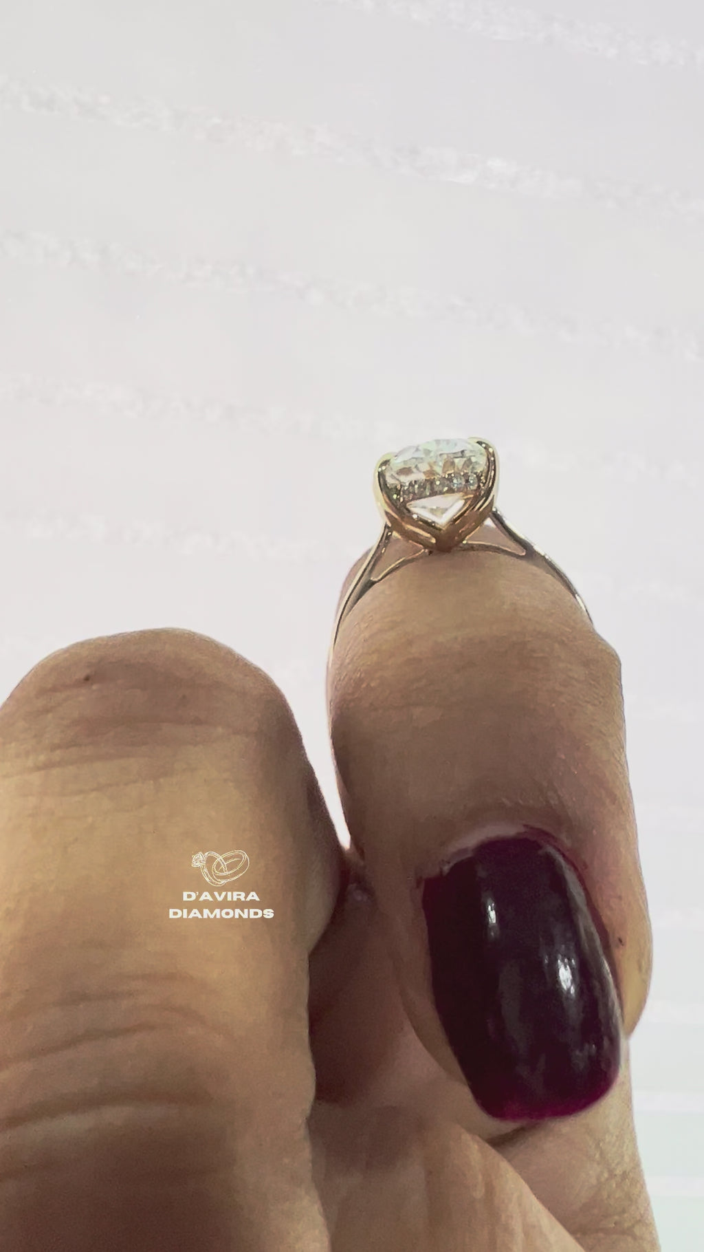 Solitaire Oval Cut Hidden Halo Tulip Set Diamond Ring