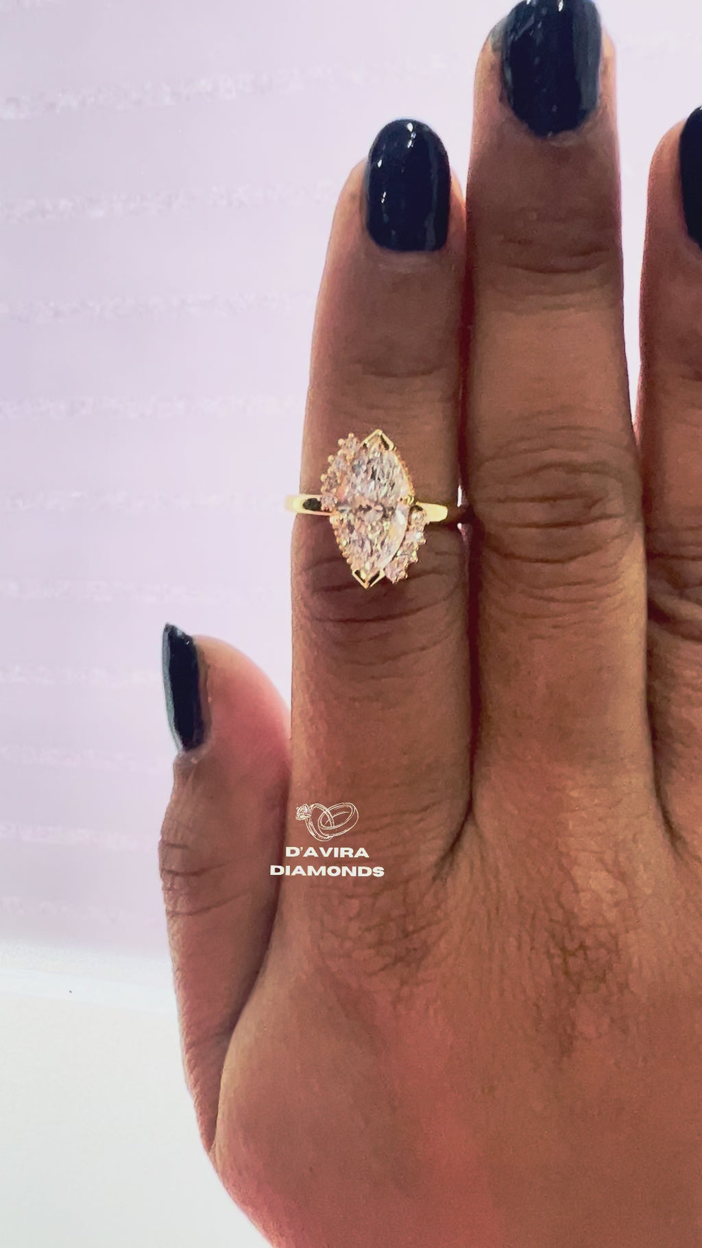 Marquise Cut Lab Diamond Cluster Ring For Women