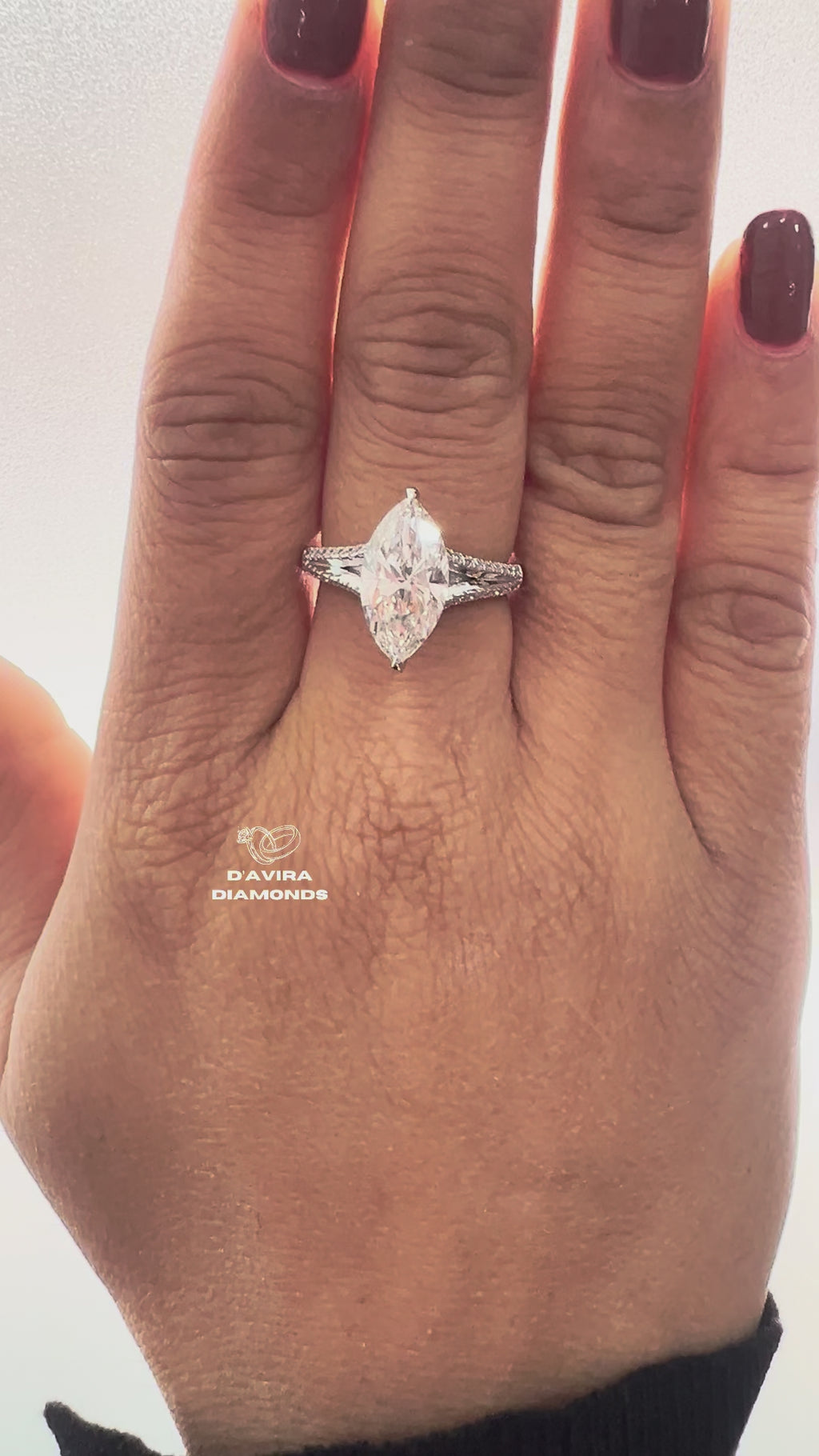 Marquise Cut Solitaire Twisted Wedding Diamond Ring