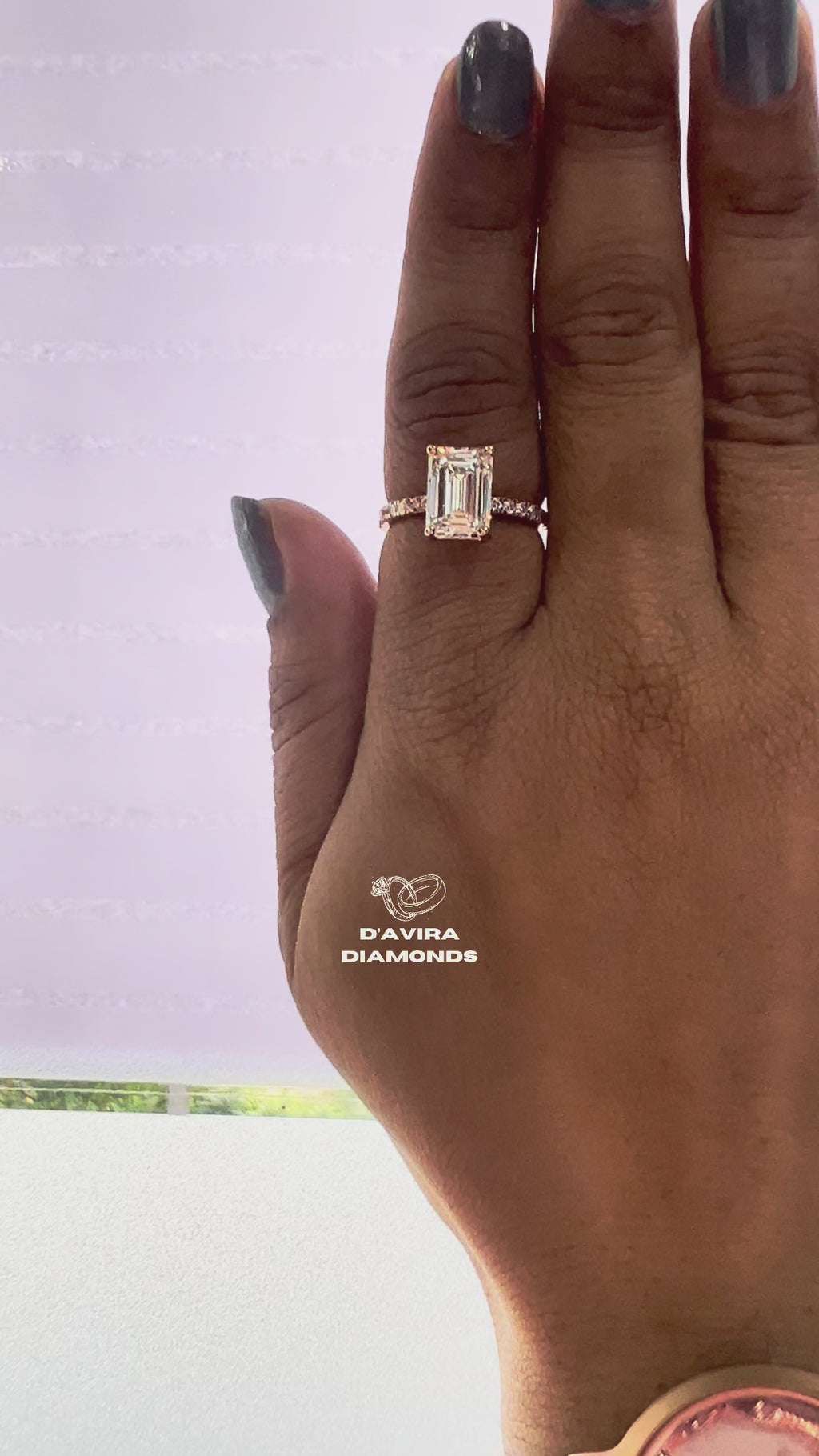 Emerald Solitaire Accent Diamond Anniversary Ring