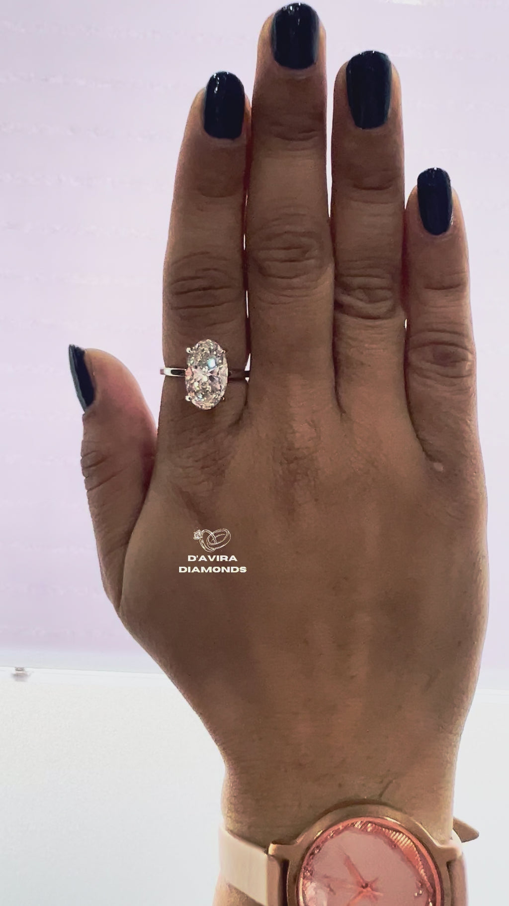 Oval Cut Solitaire Hidden Halo Lab Diamond Ring