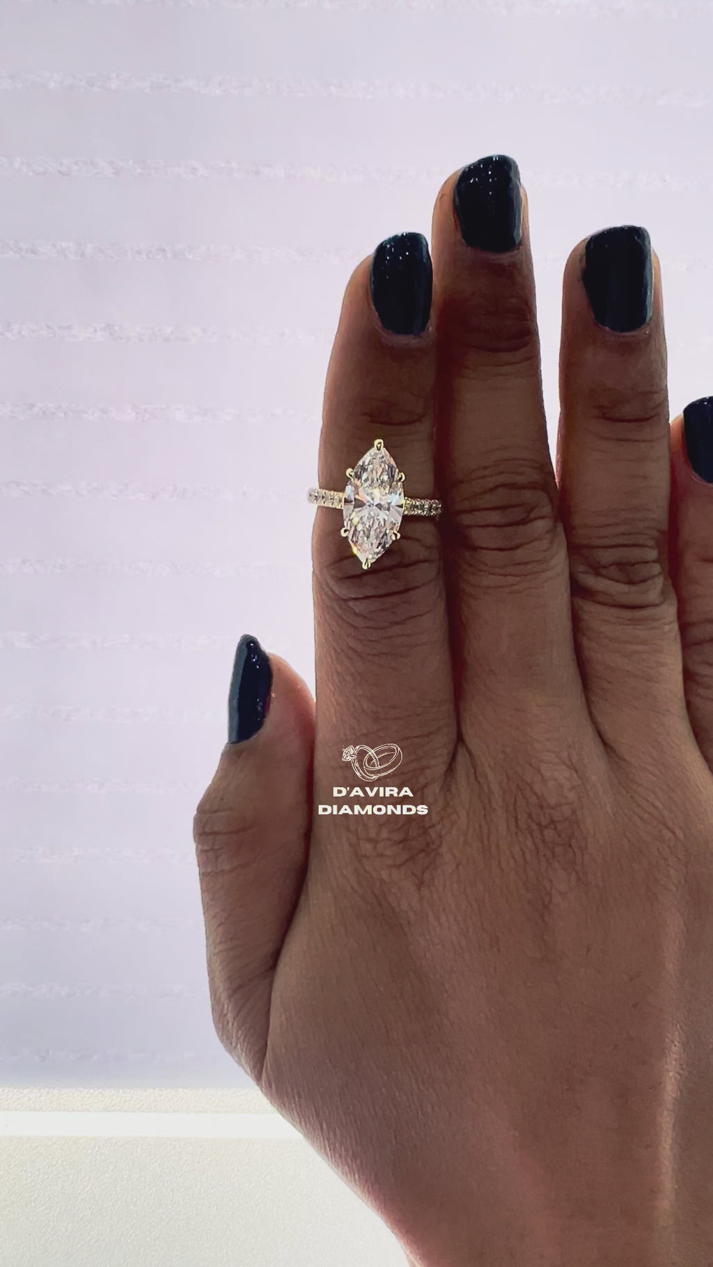 Marquise Cut Pave Set Lab Grown Diamond Ring