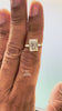 video of Three Stone Emerald Cut Lab Diamond engagement Ring 