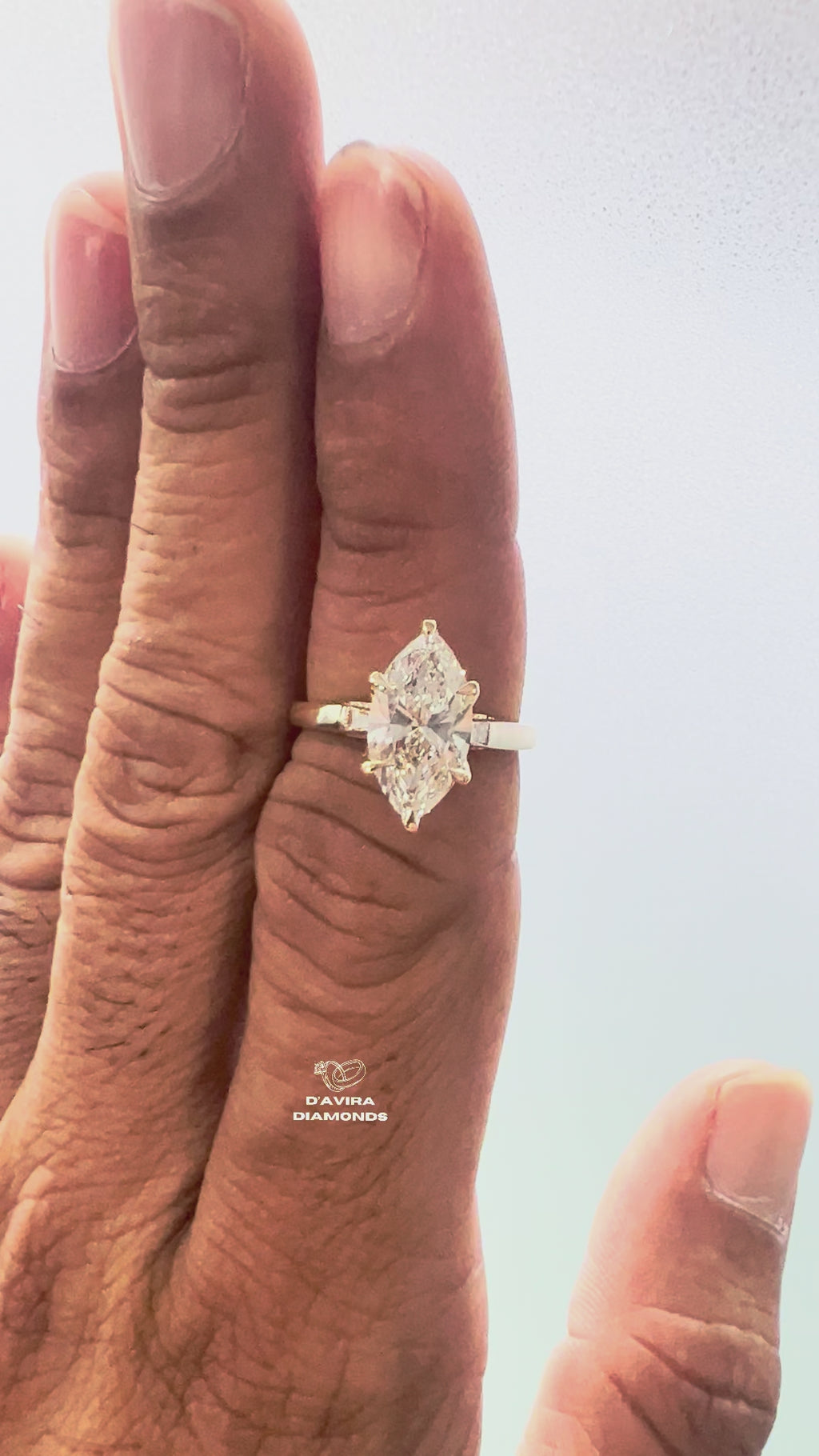 video of Marquise Cut Tulip Set Lab Diamond Ring for women