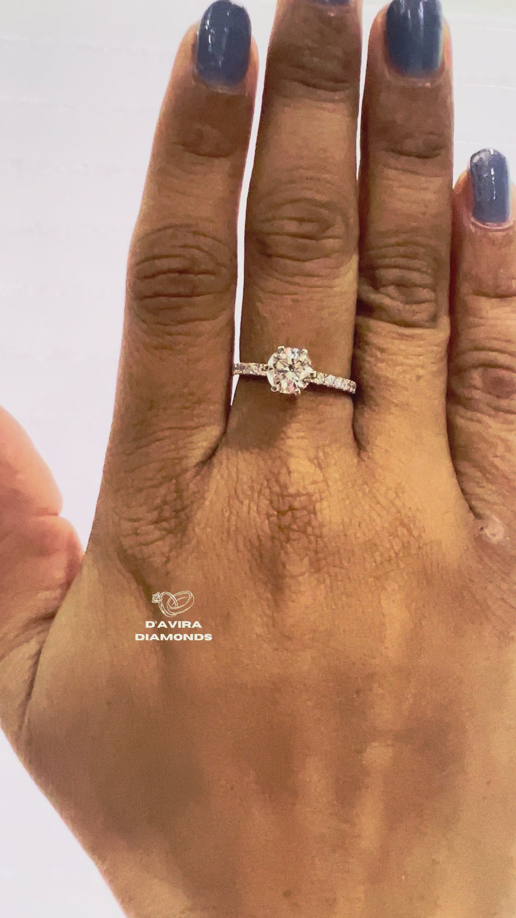 Round Cut Lab Grown Hidden Halo Engagement Ring