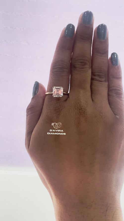 video of solitaire asscher cut lab diamond ring