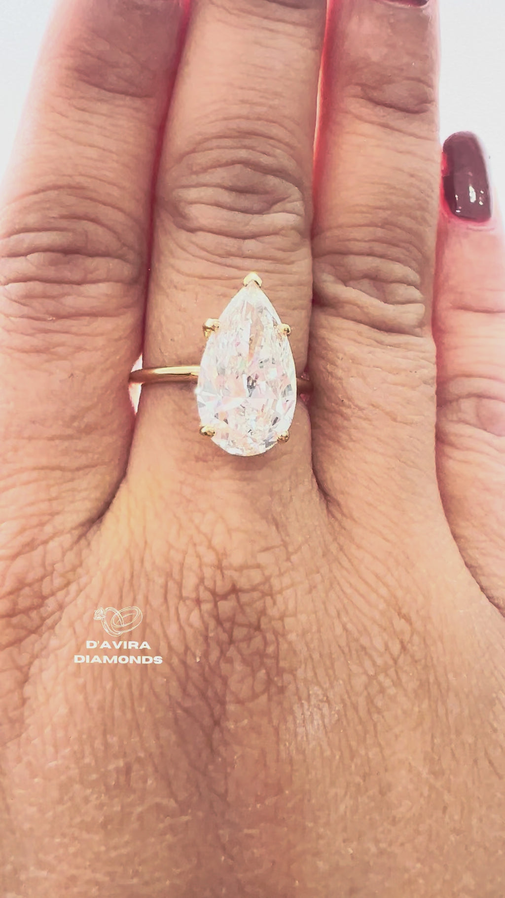Pear Cut Hidden Halo Anniversary Ring
