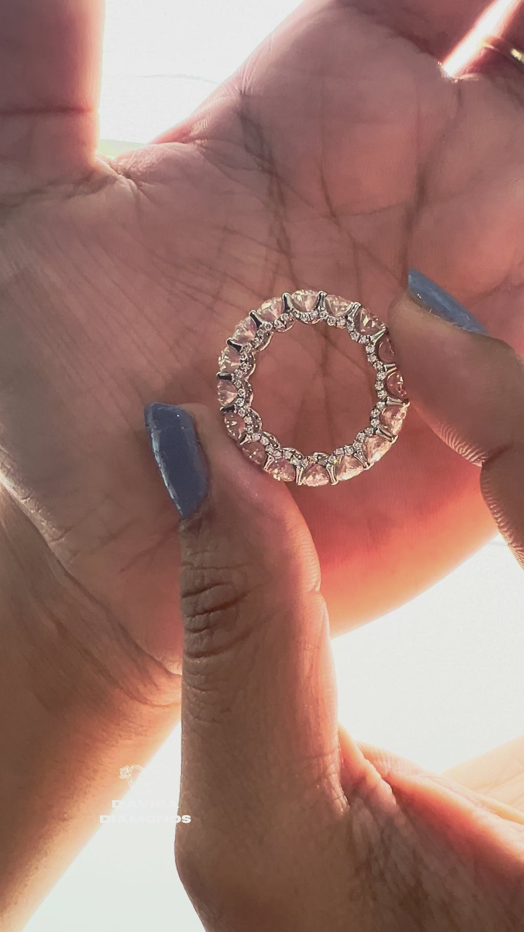 Oval Cut Lab Diamond Full Eternity Wedding Band