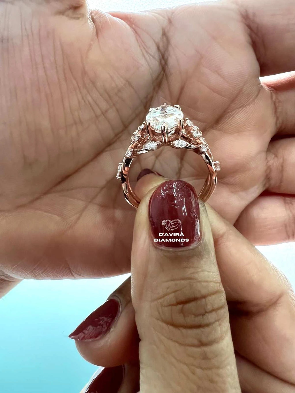 Marquise Cut Nature Inspired Lab Diamond Engagement Ring
