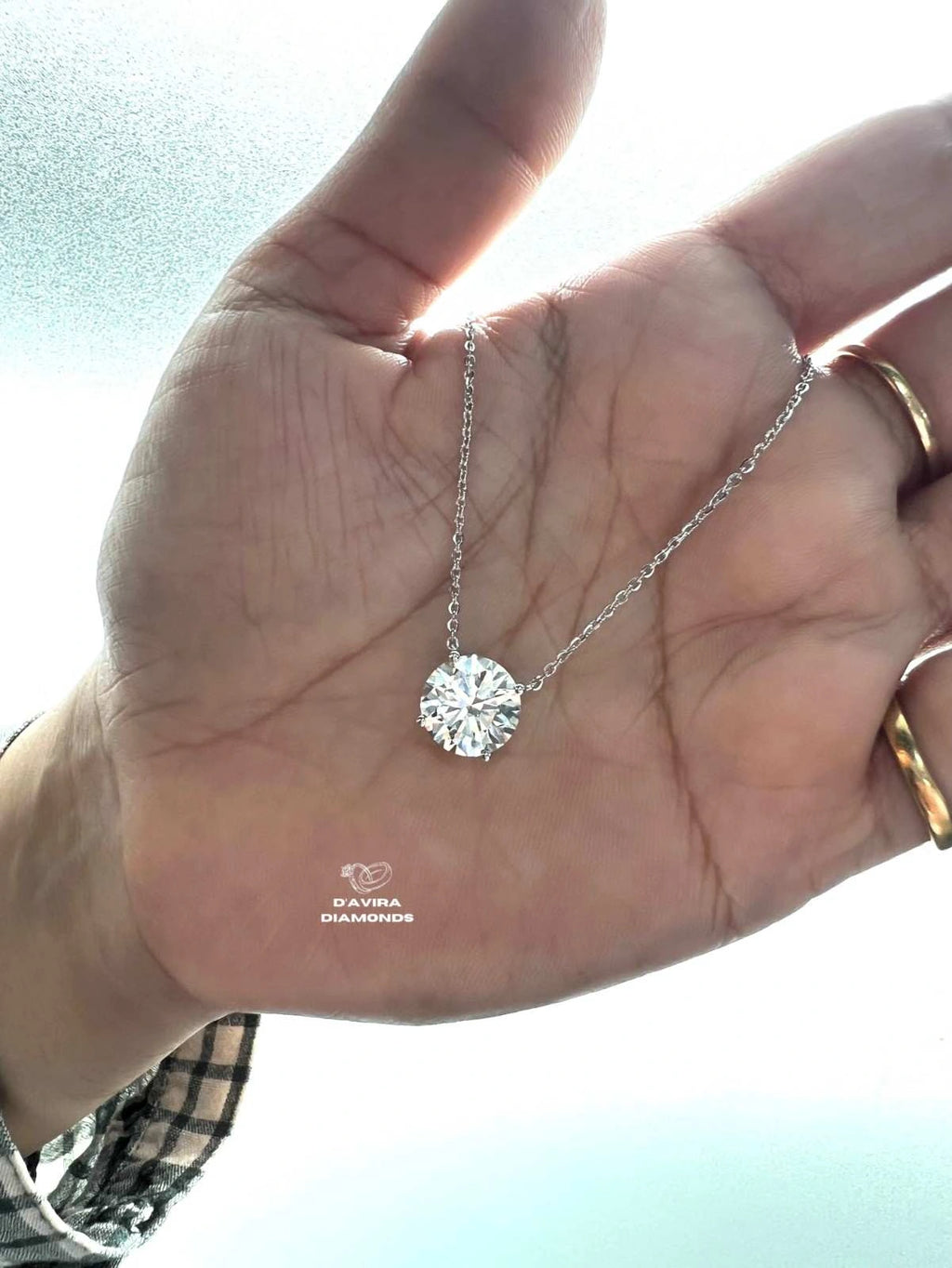 Round Lab Grown Diamond Solitaire Pendant