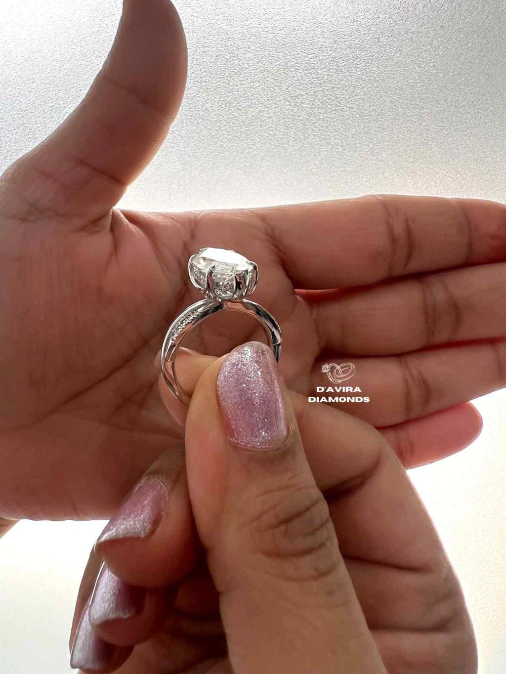 Solitaire Marquise Cut Hidden Halo Diamond Ring