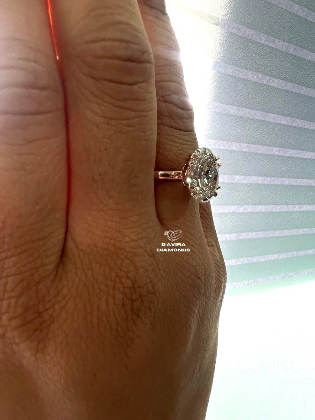Oval Cut Solitaire Claw Set lab Diamond Ring