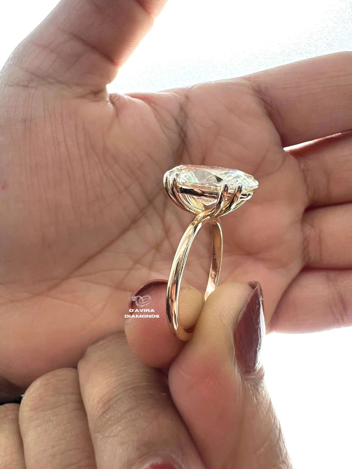 Oval Cut lab Diamond Solitaire Bridal Ring