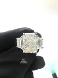 front view of the emerald cut lab diamond ring