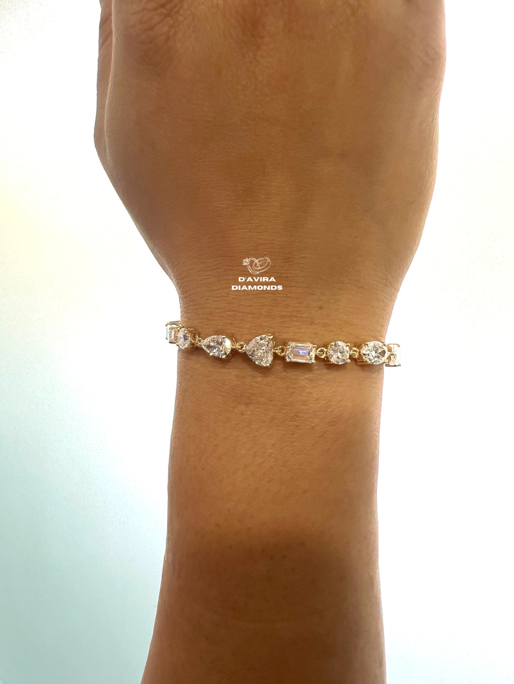 Multi shape Lab Grown Diamond Tennis Bracelet For Wife