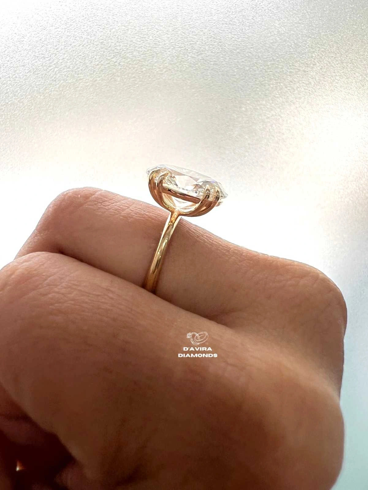 Oval Cut lab Diamond Solitaire Bridal Ring