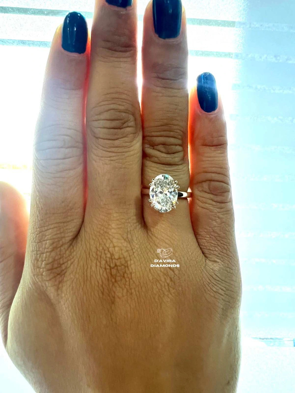 Oval Cut Solitaire Claw Set lab Diamond Ring