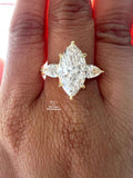 3 Stone Marquise Cut Lab Grown Diamond Ring