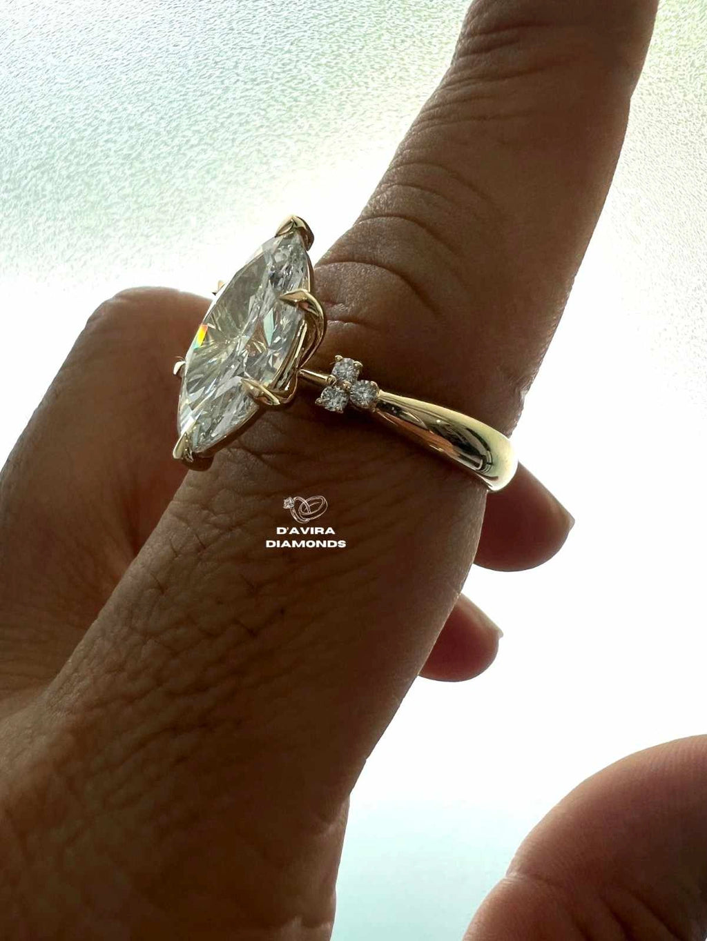 Marquise Cut Cluster Diamond Wedding Ring