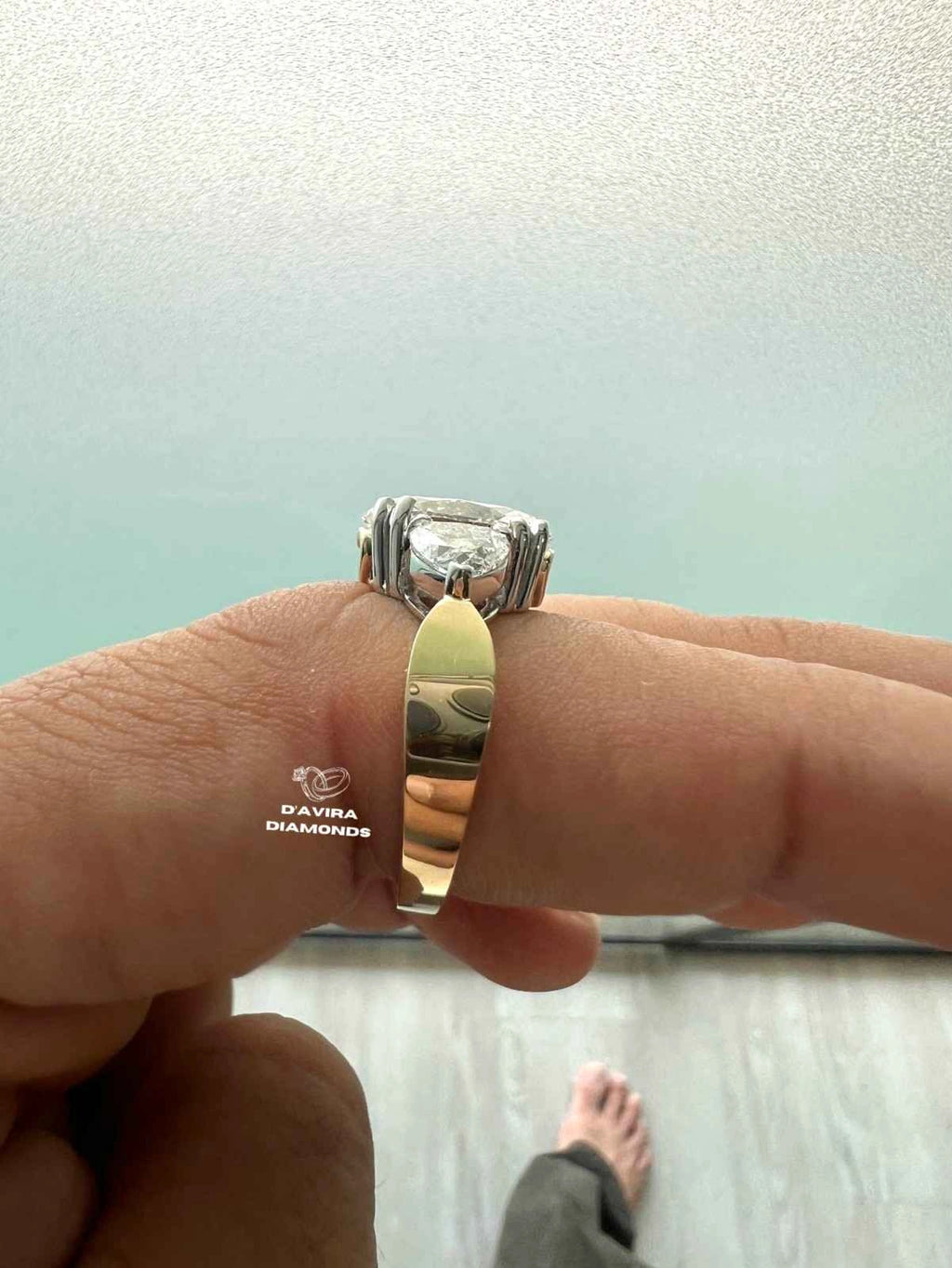 Oval Cut Lab Diamond Three Stone Engagement Ring