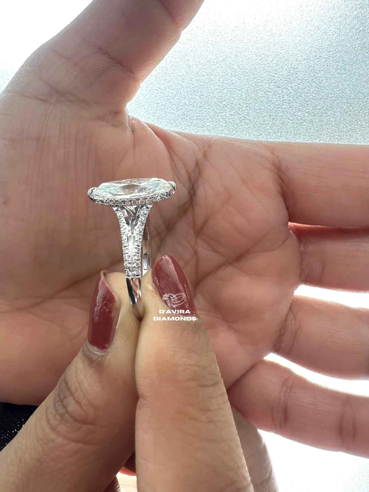 Marquise Cut Solitaire Twisted Wedding Diamond Ring