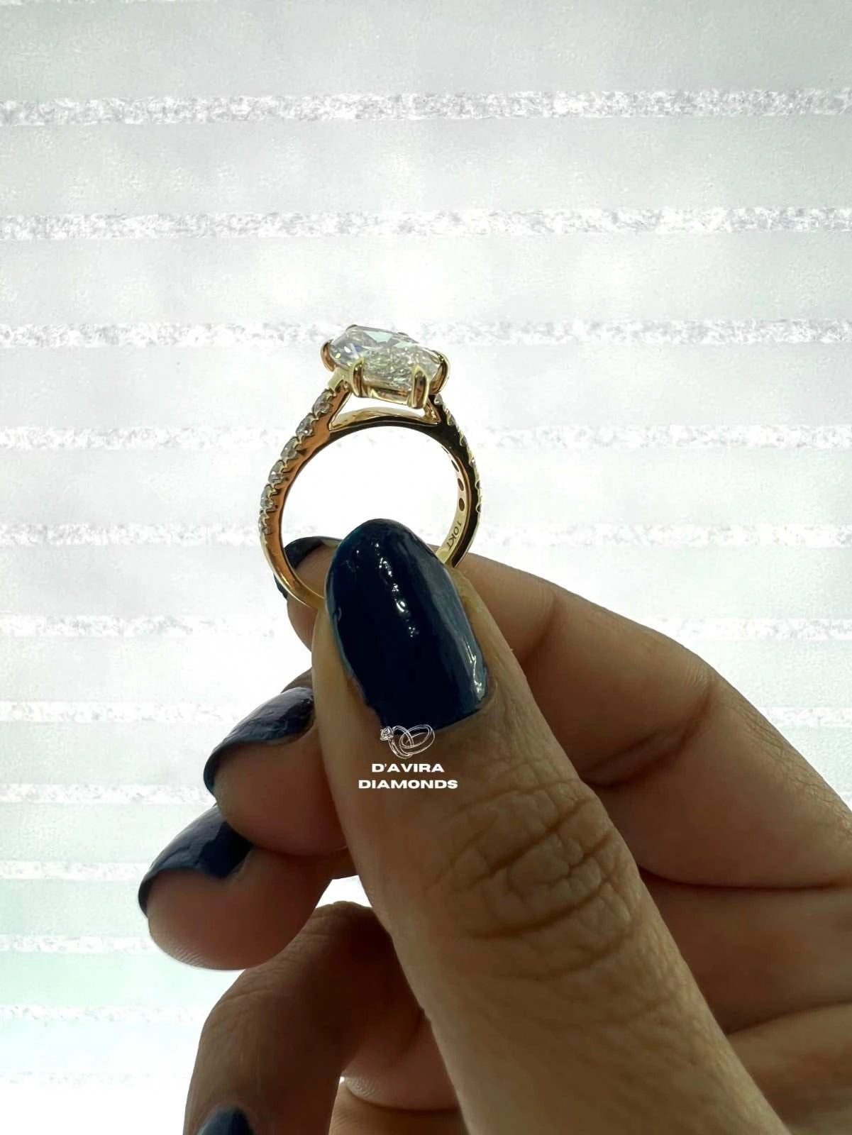 Marquise Cut Pave Set Lab Grown Diamond Ring