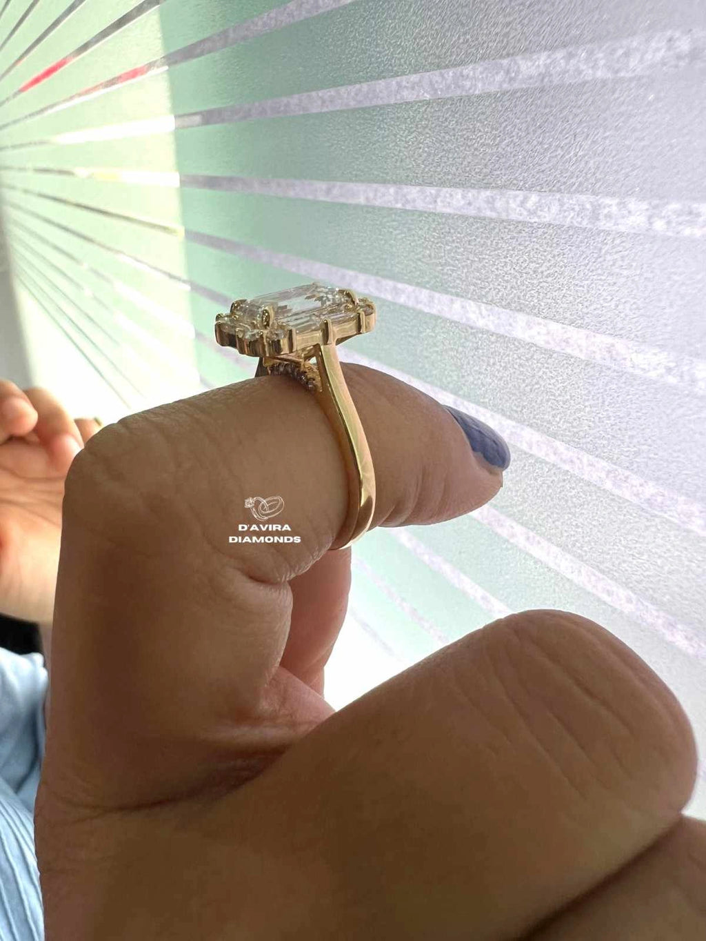 Hidden Halo Emerald Cut Lab Diamond Ring