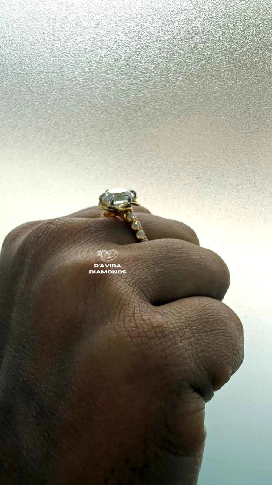 Floral Round Cut Lab Grown Diamond Anniversary Ring
