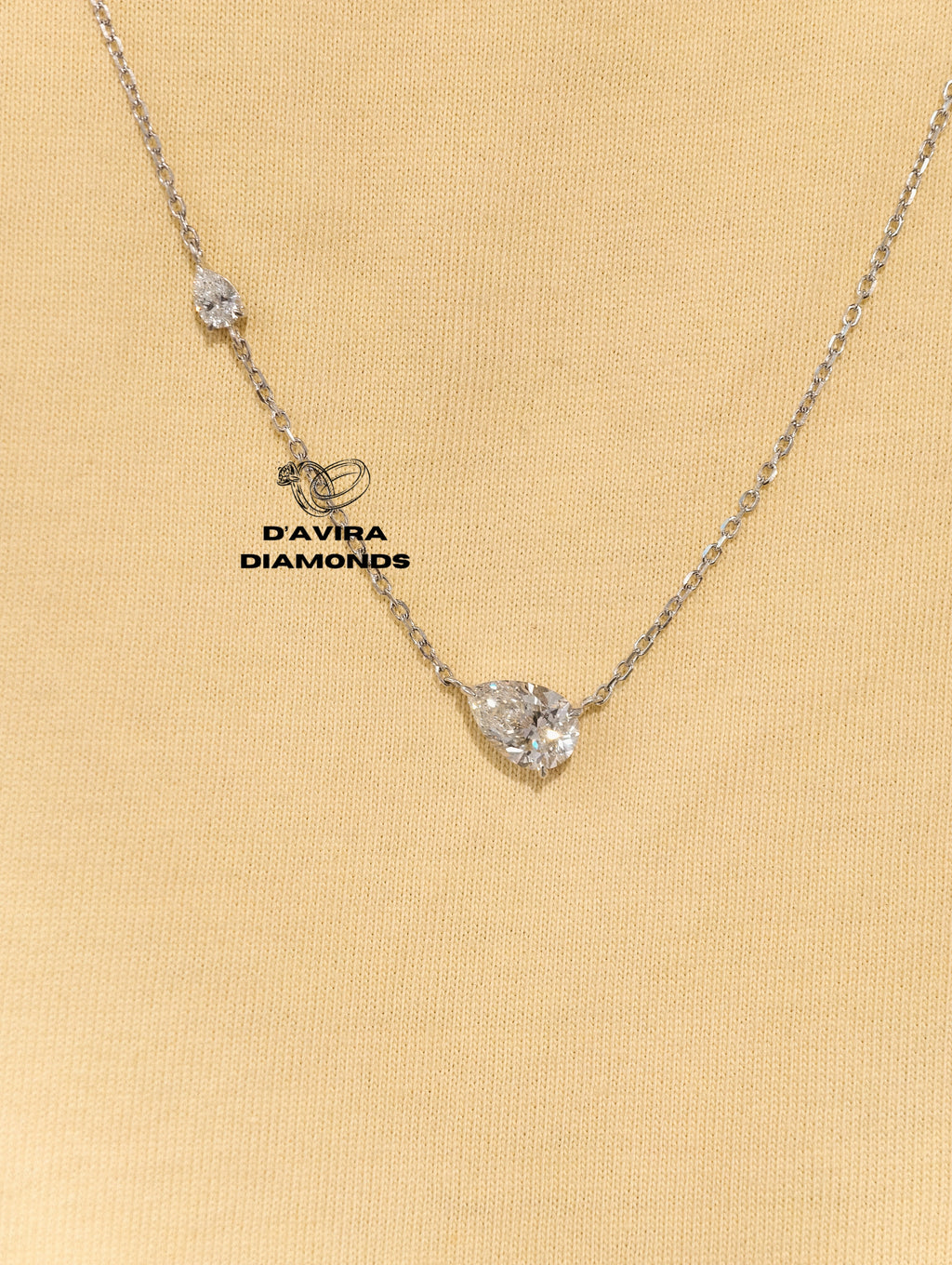 Pear Cut Lab Diamond Solitaire Pendant