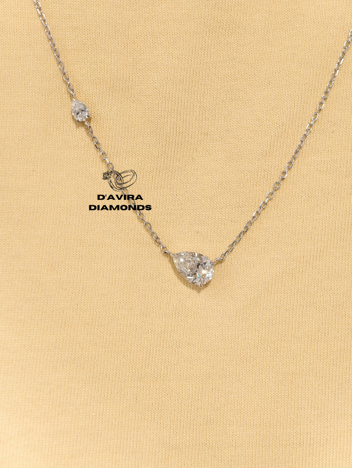 Pear Cut Lab Diamond Solitaire Pendant