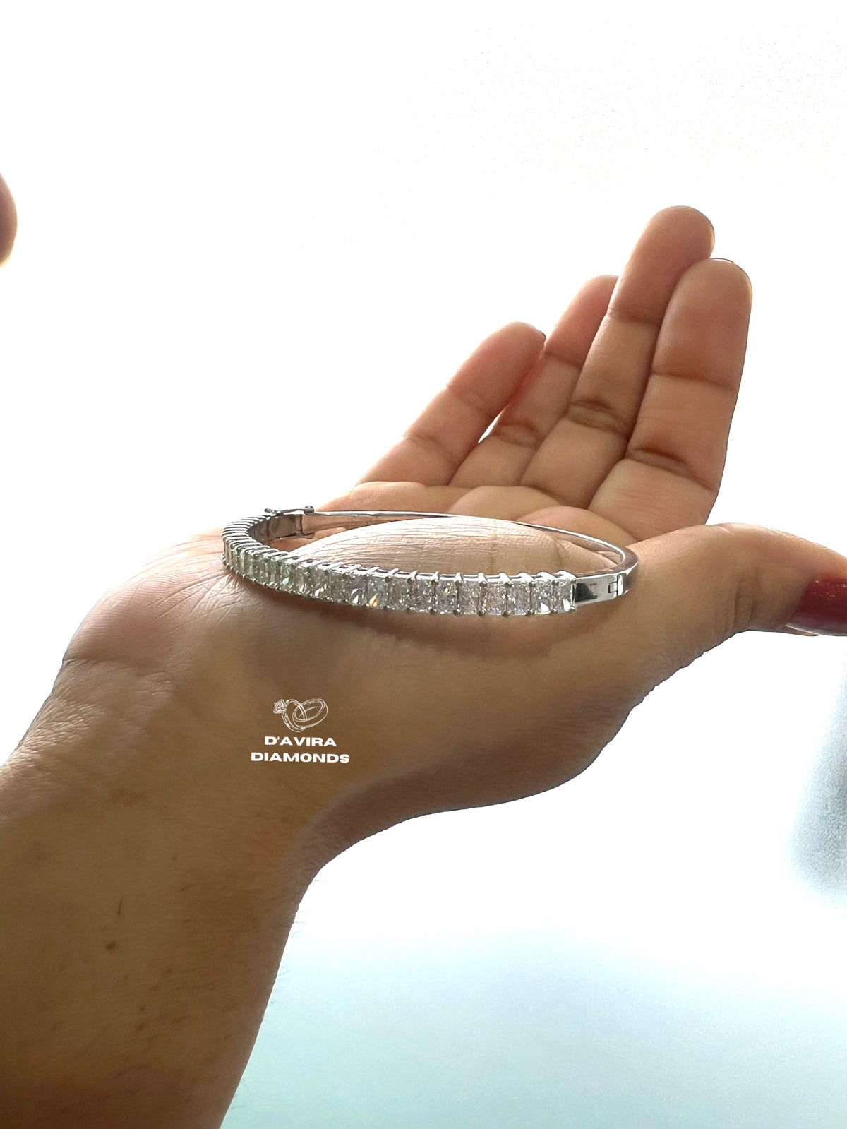 white gold lab grown diamond bracelet for women